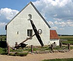 Mårups kyrka med ankaret från den förlista engelska fregatten "The Crescent"