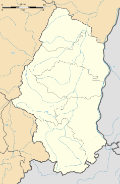 Mapa konturowa Górnego Renu, po prawej nieco na dole znajduje się punkt z opisem „Habsheim”