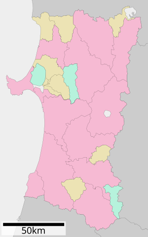 秋田県の位置（秋田県内）