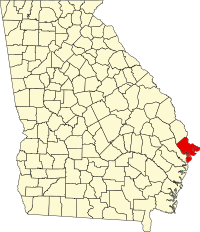 Map of Džordžija highlighting Chatham County