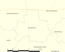 Carte de la commune de Bullainville.