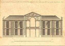 Elévation de la maison de Charles Le Brun, du côté du bassin. Architecture Française, Mariette.