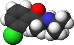 3D-malli bupropionimolekyylistä