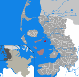 Läget för kommunen Gröde i Kreis Nordfriesland