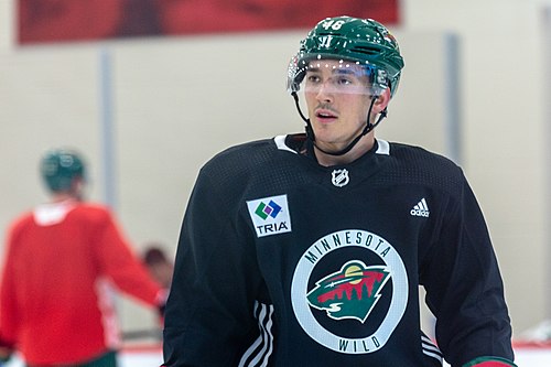 Jared Spurgeon at Minnesota Wild open practice at Tria Rink in St Paul, MN.jpg