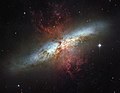 Starburst galaxy Messier 82 from Hubble Space Telescope