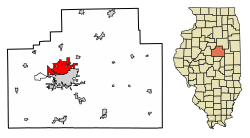 Location of Normal in McLean County, Illinois