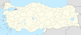 Location of the province within Turkey