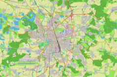 Mapa konturowa Czeskich Budziejowic, w centrum znajduje się punkt z opisem „Czeskie Budziejowice 3”