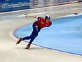 Carl Verheijen beim Weltcup 2008. Man beachte die starke Schräglage der aufgesetzten Kufe.