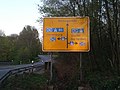 A 369 and A 36 stickers on a former Bundesstraße sign, April 2019