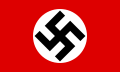 Flaga NSDAP (w latach 1935–1945 oficjalna flaga III Rzeszy) ze swastyką – symbolem niemieckiego nazizmu.