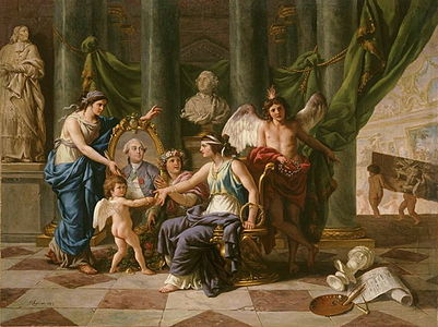 Allégorie relative à l'établissement du Muséum dans la grande galerie du Louvre (1783), Paris, musée du Louvre.