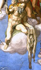 Michelangelo, Pyhä Bartolomeus eli Viimeinen tuomio, 1535–1541.