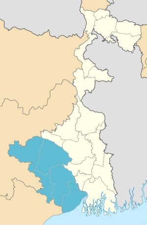 Location of Medinipur division in West Bengal