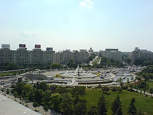 Reconfigurarea Pieței Unirii de către regimul Ceaușescu, arhitecți necunoscuți, 1986[54]