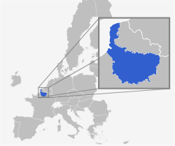 Ligging van Picardie in Frankrijk