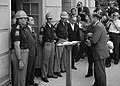 Image 13 Stand in the Schoolhouse Door Photo credit: U.S. News & World Report Attempting to block racial integration at the University of Alabama, Governor George Wallace (left) stands defiantly at the door on June 11, 1963, in an incident known as the Stand in the Schoolhouse Door. Wallace moved aside after being ordered to do so by President John F. Kennedy; years later, he became a born-again Christian and recanted his segregationist views. More selected pictures