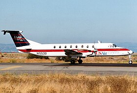 Un Beechcraft 1900C d'USAir Express, similaire à celui impliqué dans l'accident.