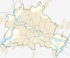 Mapa konturowa Berlina, w centrum znajduje się punkt z opisem „ulica Friedrichstraße”