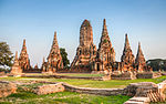 Prang of Wat Chaiwatthanaram, a Buddhist temple in Ayutthaya, Thailand, representing Mount Meru