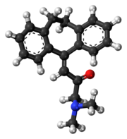 Ball-and-stick model of the cotriptyline molecule