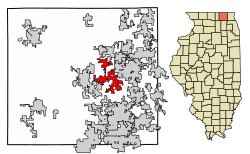 Location of Bull Valley in McHenry County, Illinois.