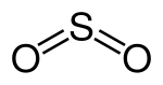 Structuurformule van zwaveldioxide