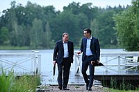 Löfven och Spaniens premiärminister Pedro Sánchez, på Harpsund i juli 2020.