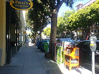 Looking west along Hayes Street from Octavia Boulevard.