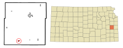 Location within Anderson County and Kansas