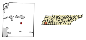 Location of Williston in Fayette County, Tennessee.