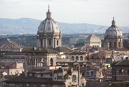 Sant'Andrea della Valle e Santissima Trinità dei Pellegrini vistas do Castel Sant'Angelo