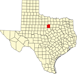 Locatie van Palo Pinto County in Texas