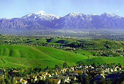 Chino Hills, with the San Gabriel Mountains in background