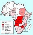 Image 12By 12 February 2009, the number of cases of infection by cholera in sub-Saharan Africa had reached 128,548 and the number of fatalities, 4,053. (from History of cholera)