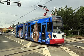 Tramo Leoliner transiras fervojlinion Halberstadt–Blankenburg