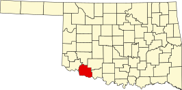 Locatie van Tillman County in Oklahoma