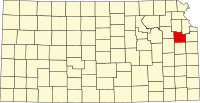 Map of Kanzas highlighting Douglas County