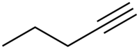 Structuurformule van 1-pentyn