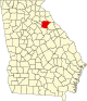 State map highlighting Oglethorpe County