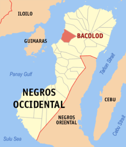 Peta Negros Island Region dengan Bandar Bacolod dipaparkan