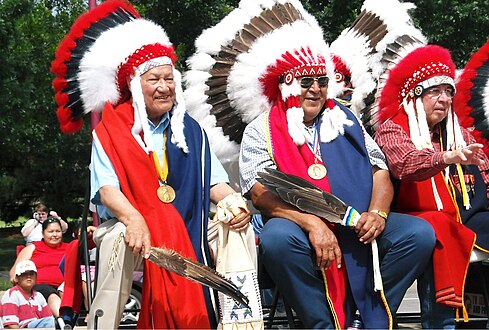 Syd-cheyenne-høvdingene Lawrence Hart, Darryl Flyingman og Harvey Pratt i Oklahoma City, 2008.