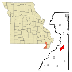 Location of Kennett, Missouri