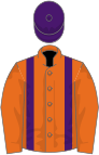 Orange, purple braces and cap