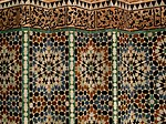 Zellij mosaic tilework in the madrasa