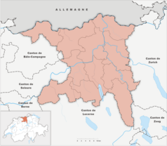 Mapa konturowa Argowii, w centrum znajduje się punkt z opisem „Holderbank”