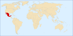 Geografisk plassering av Mexico