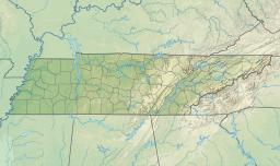 Location of Tims Ford Lake in Tennessee, USA.