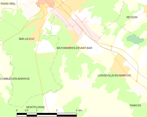 Poziția localității Savonnières-devant-Bar
